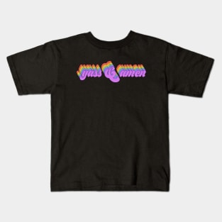 Rainbow meme: Yass & Amen in rainbow retro letters Kids T-Shirt